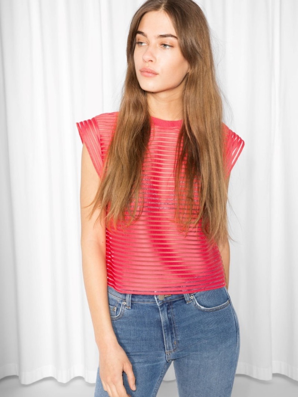 & OTHER STORIES Transparent Cropped Top Size 4